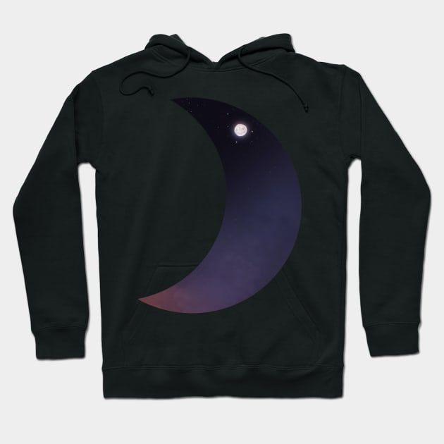 aesthetic moon & sunset sky Hoodie by meganellyse